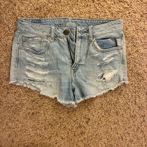 American Girl Light Blue Distressed Denim Cutoff Shorts